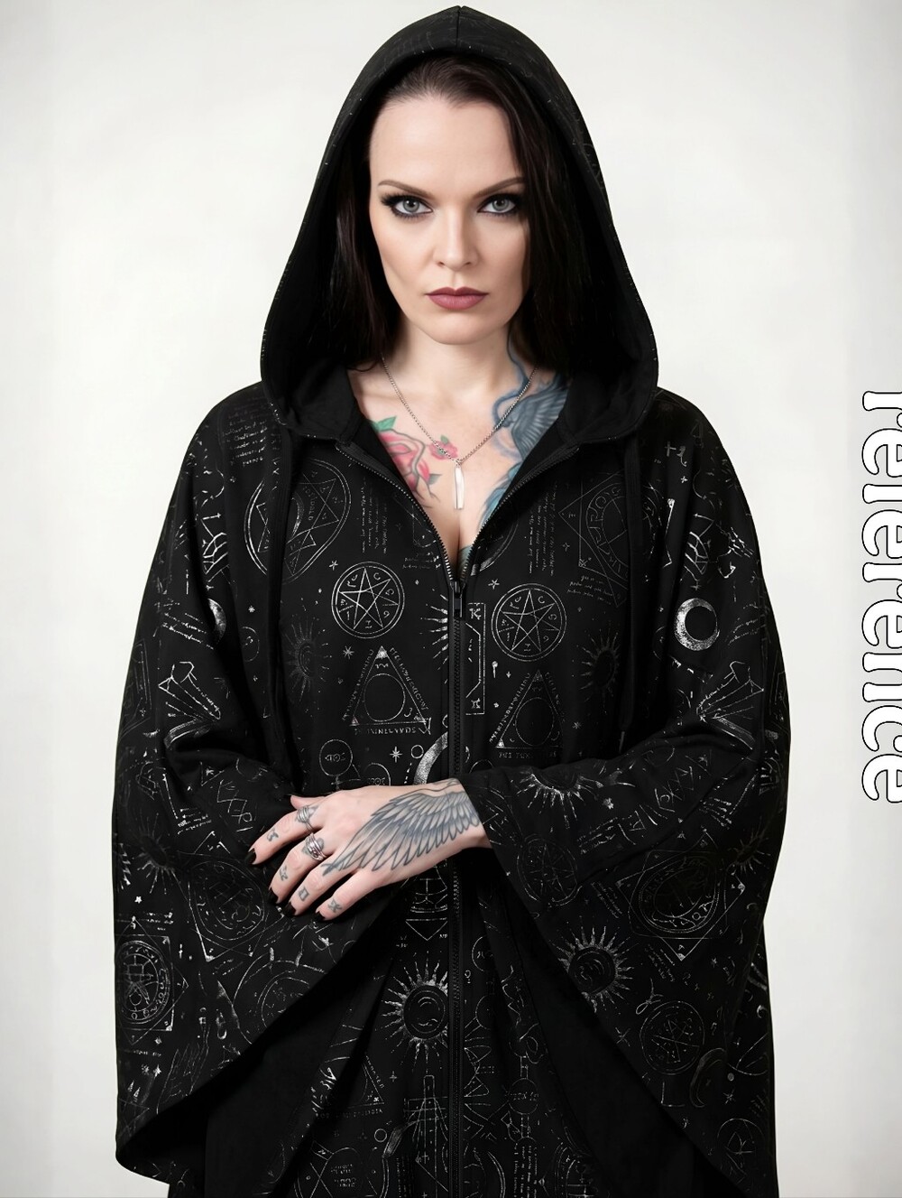 Killstar ✦ Unholy Sabbath Hooded Cape ✦ Black Soft Cotton Zip Front Gothic XXL